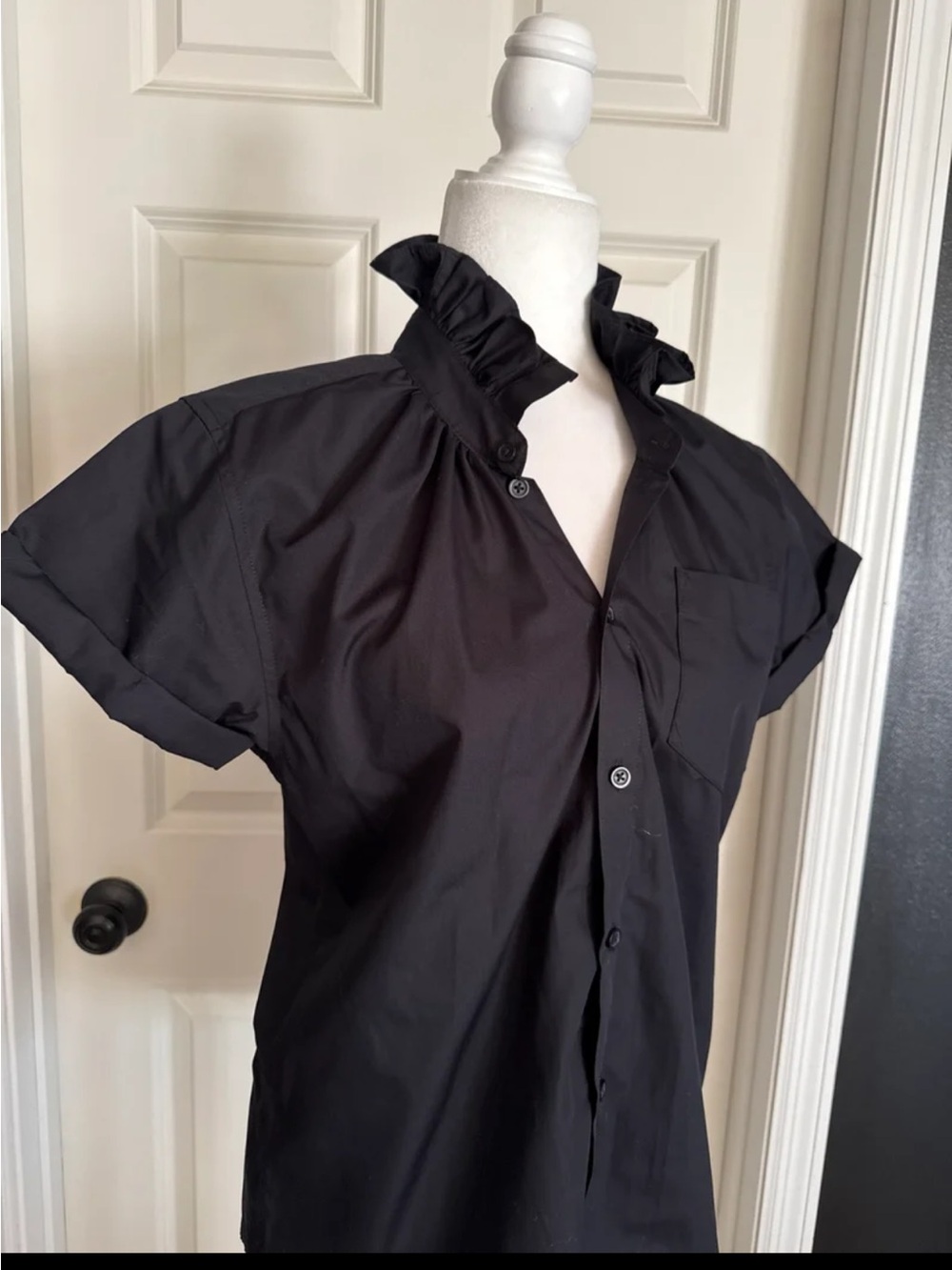 Kate McHale Jensen KMJ Quarantini Boyfriend Fit Blouse in Black Size Small - Picture 5 of 12